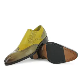 1350 -Mushroom And Yellow Slip On Brogue