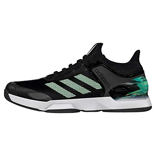 adidas Adizero Ubersonic 2.0 Shoe - Men's Tennis Core Black/Glow Green/Orange