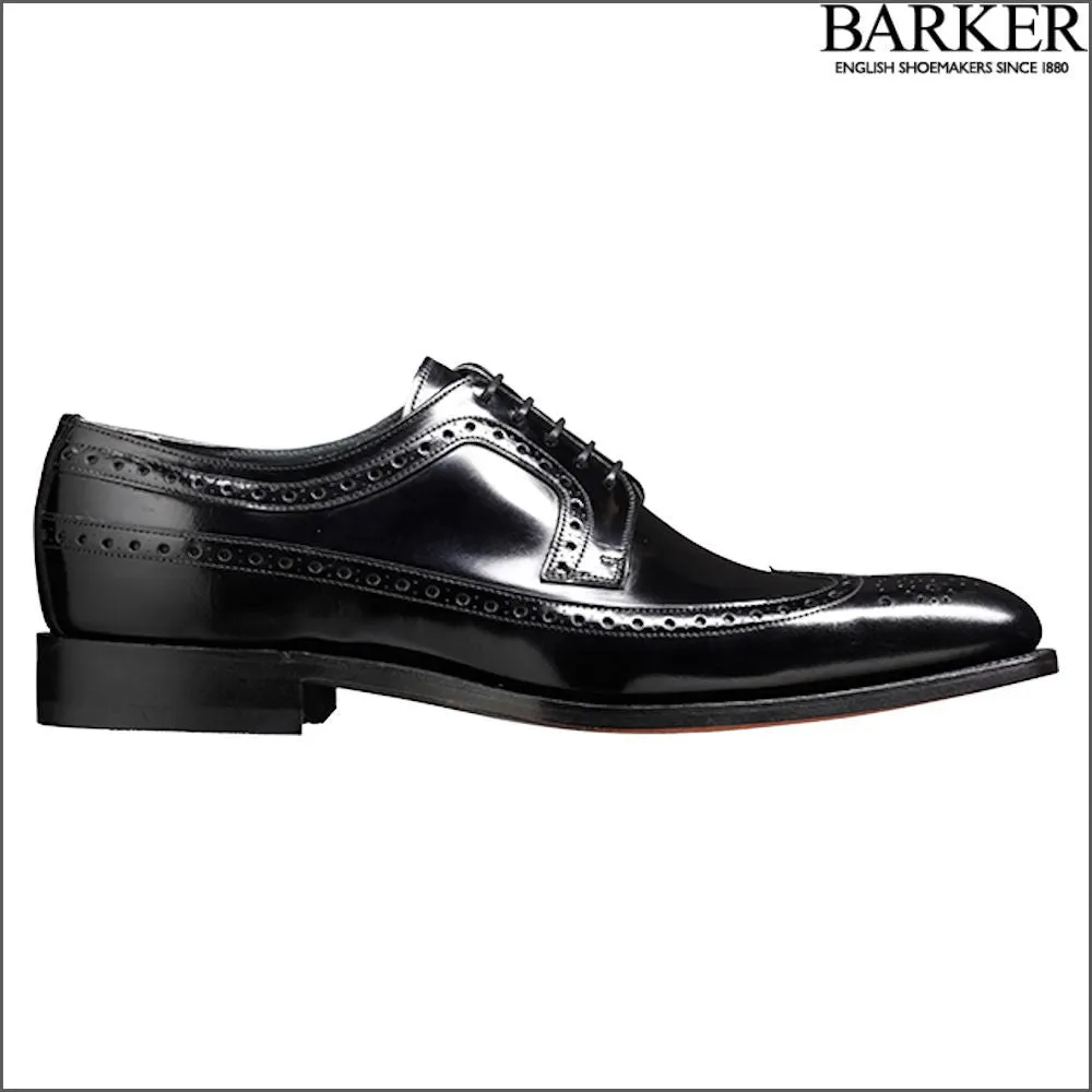 Barker Woodbridge Black Polish Wing Tip Derby--