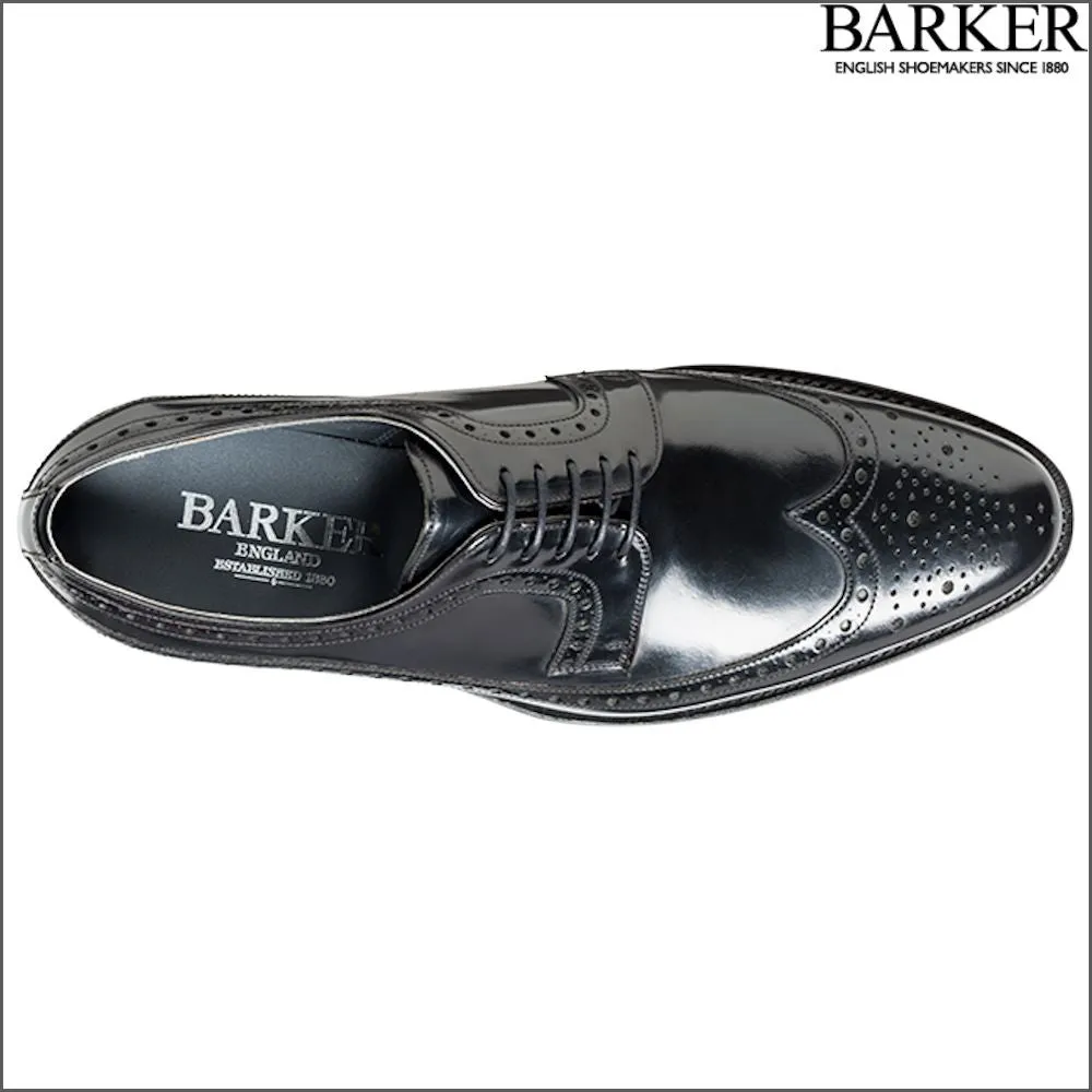 Barker Woodbridge Black Polish Wing Tip Derby--