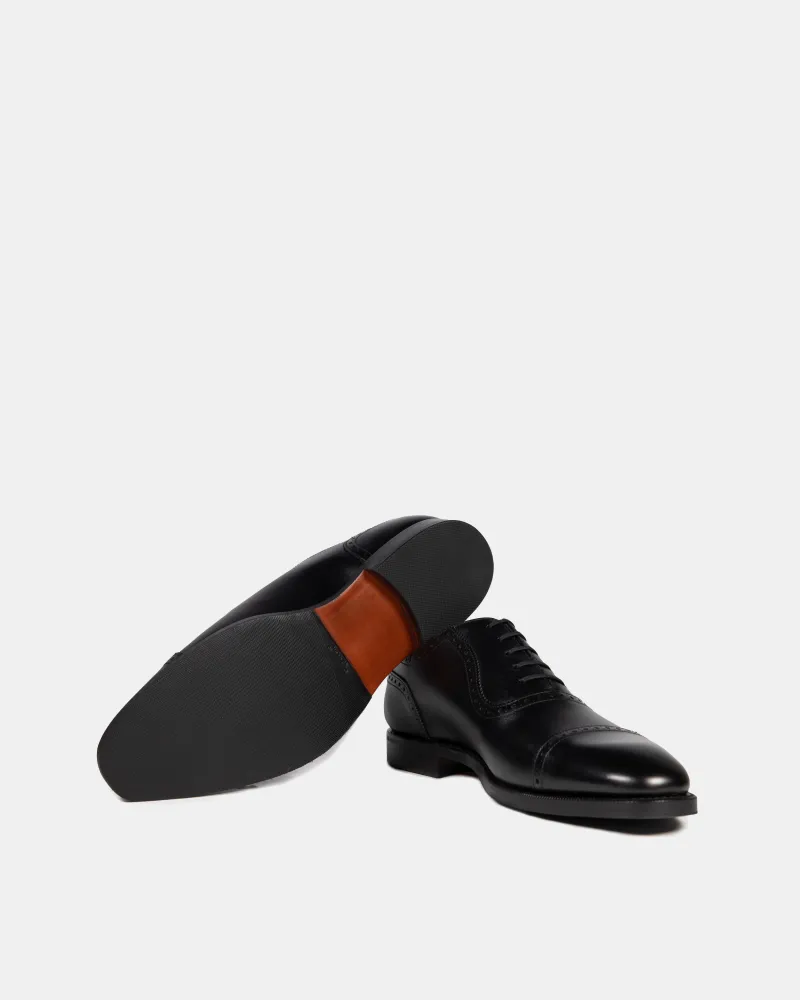 Black Brogue Oxford with Rubber Half Soles