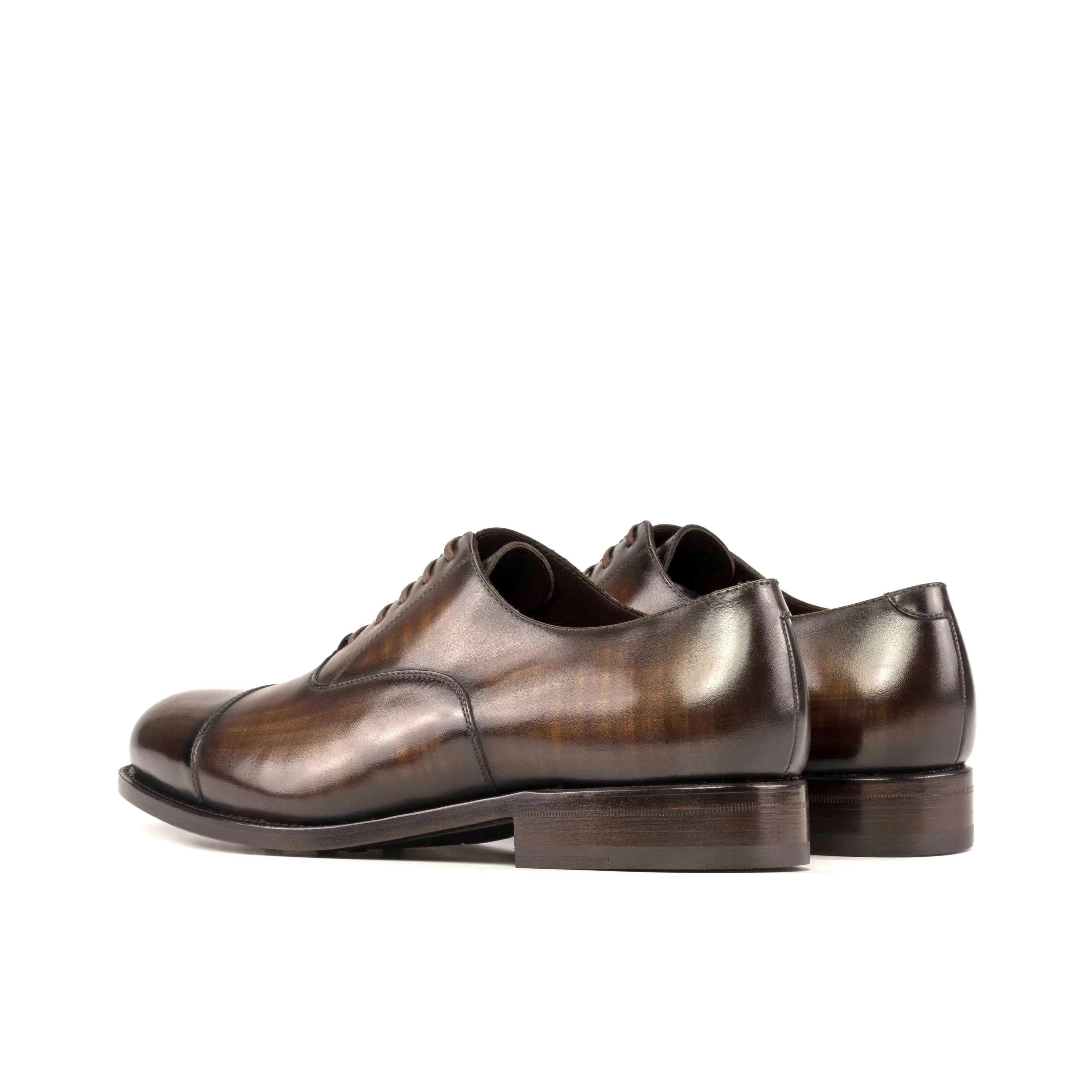 Brown Patina Cap-Toe Oxford Shoes