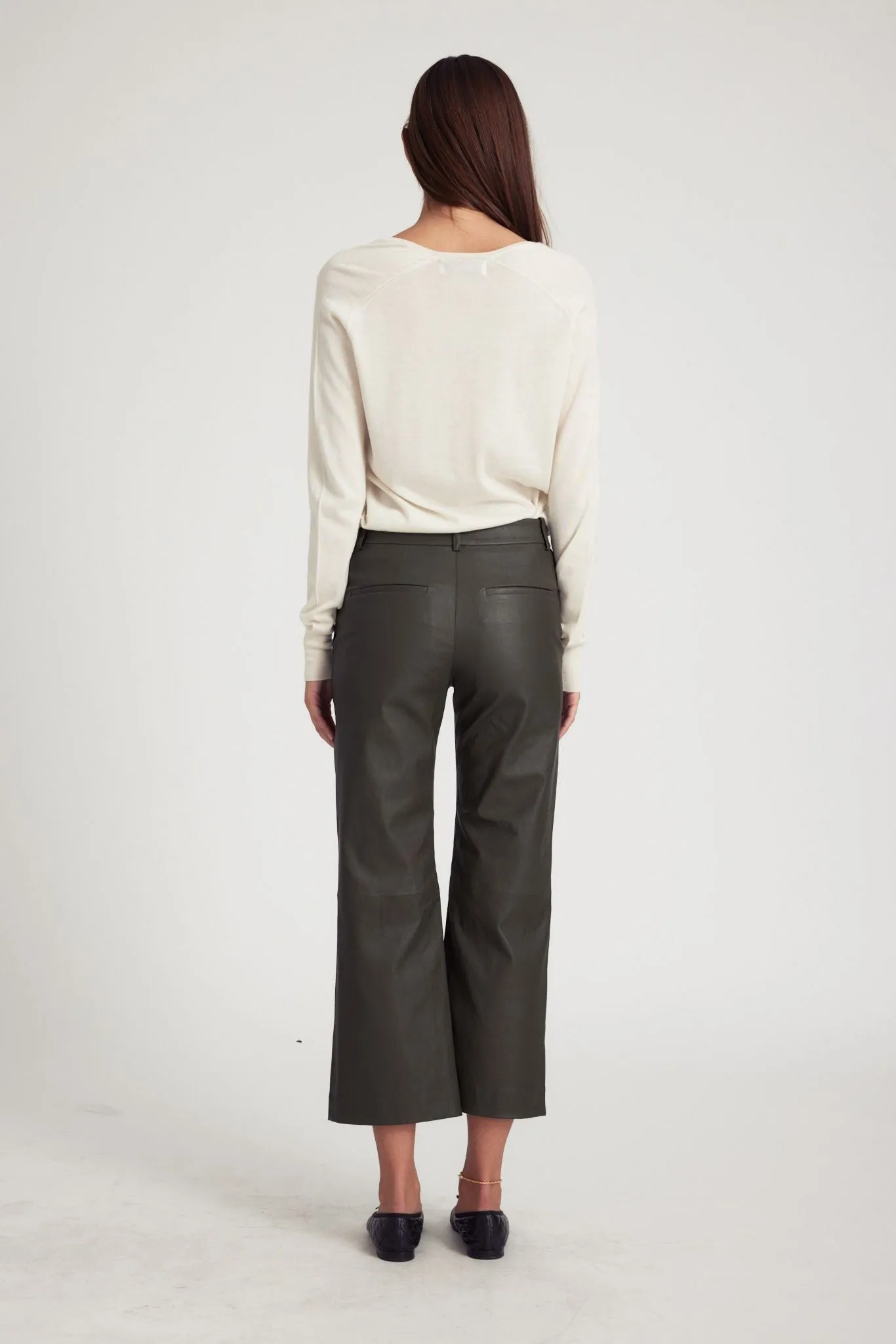 Cactus Leather Cropped Trousers