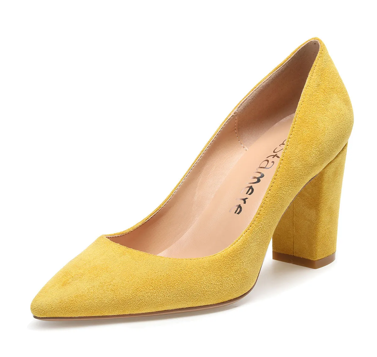 CASTAMERE Womens High Heel Pointed Toe Slip-on Suede Pumps 8CM