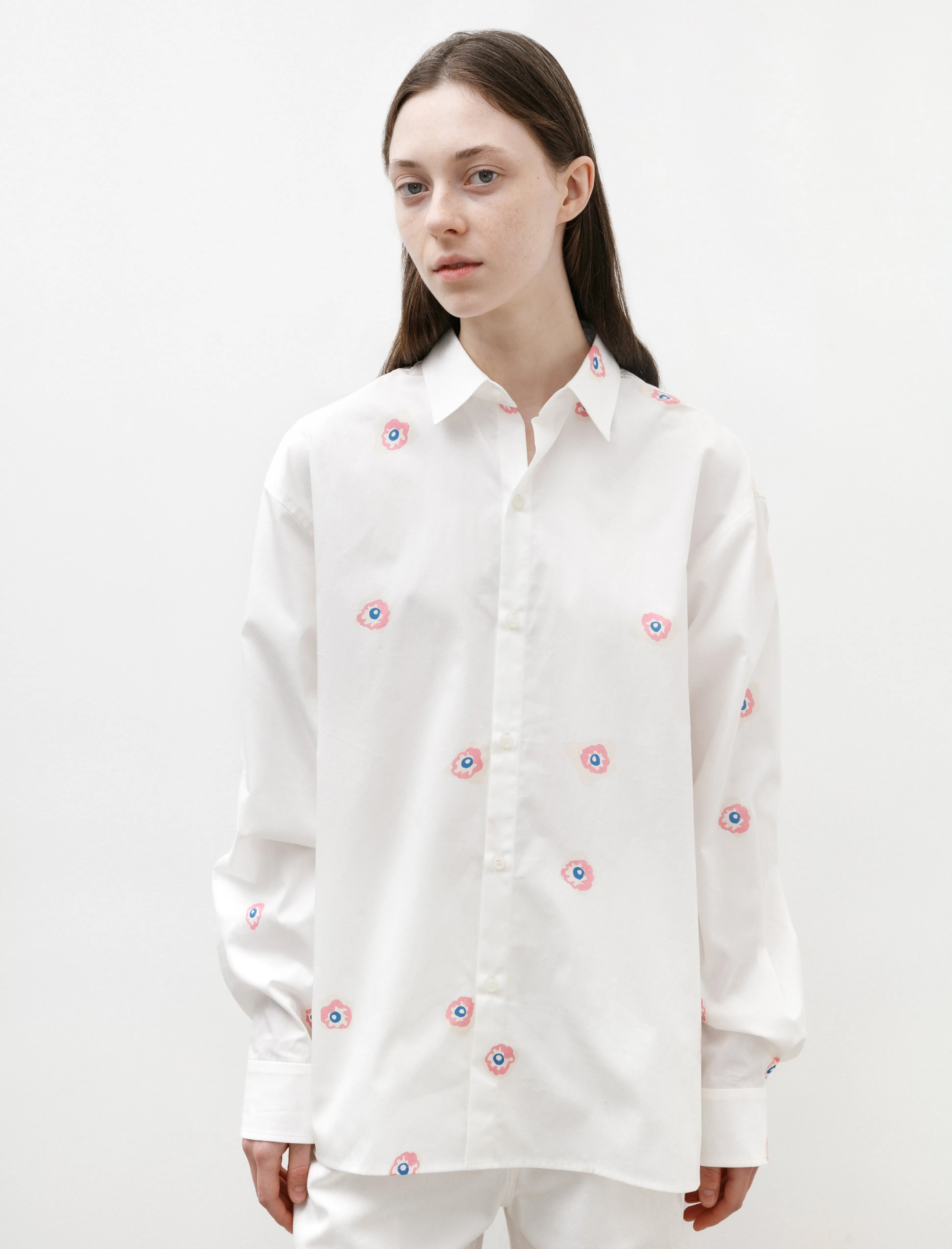 Friend Shirt White Flower Print