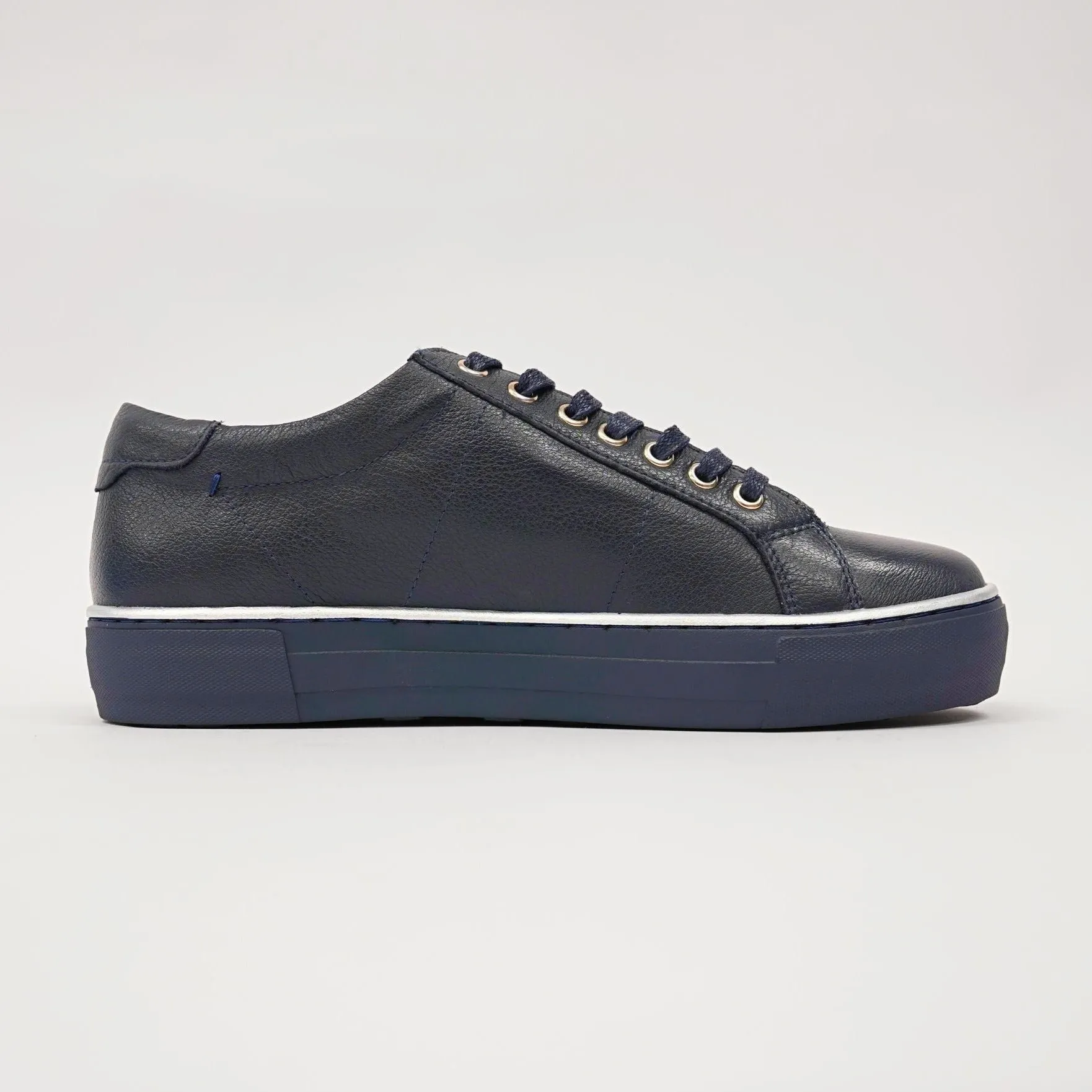 Froggy Navy Leather Sneakers