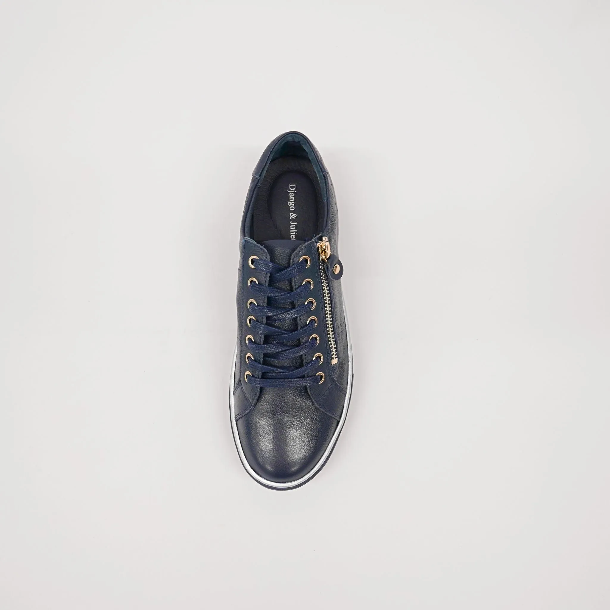 Froggy Navy Leather Sneakers