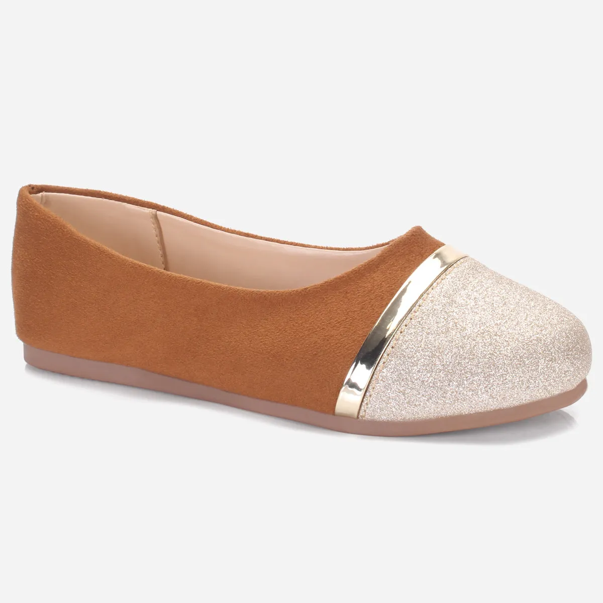 Girls "JANNIE" Shimmer Flat Pumps