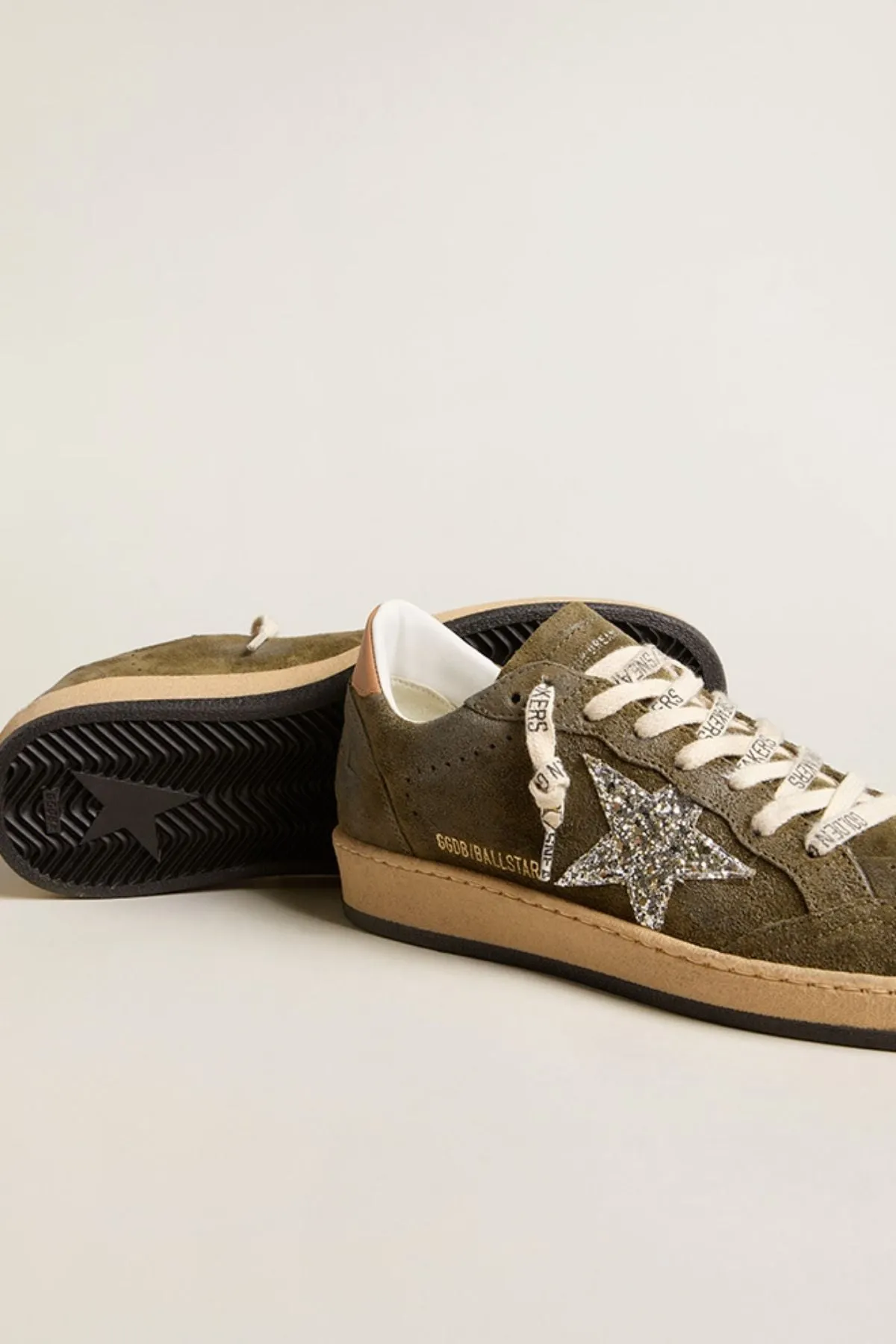 Golden Goose Ball Star Sneaker - Olive/ Platinum/ Light Brown