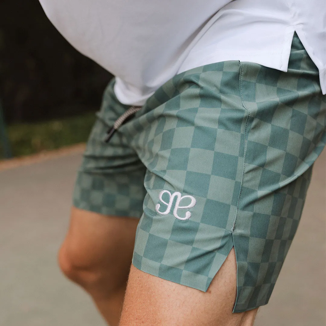 Grit Shorts, Sage Check