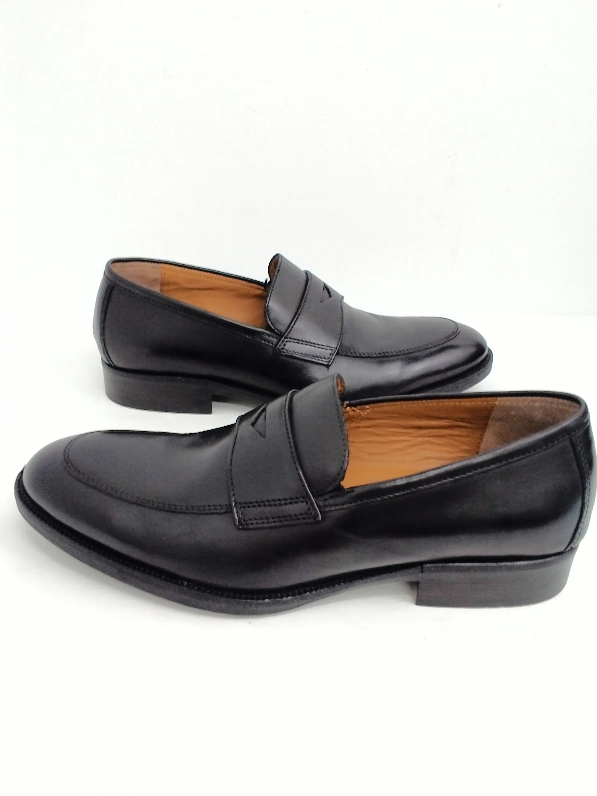 Johnston & Murphy Men's Black Alcott Penny Leather Loafers Leather Size 8.5 M