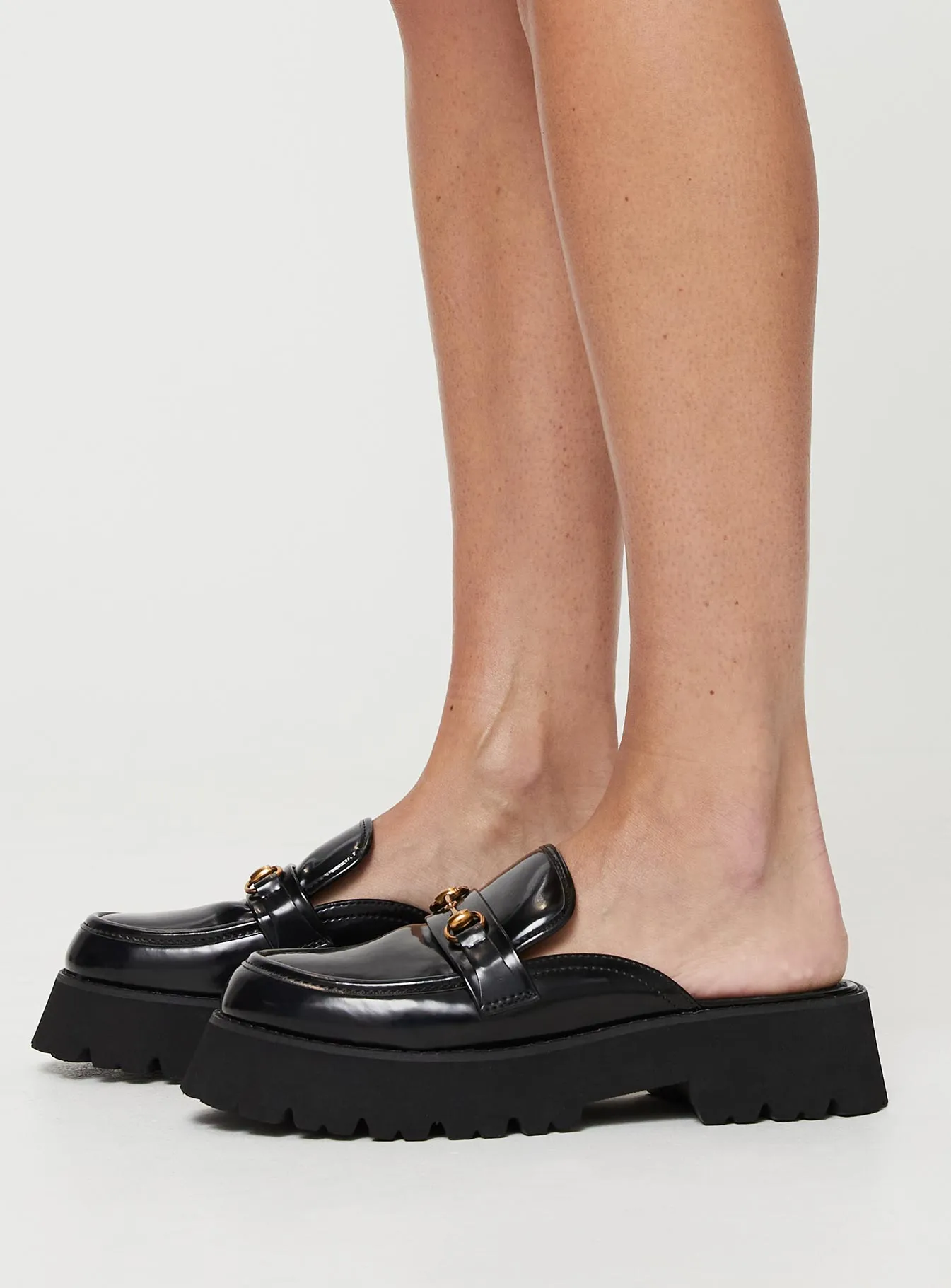 Lidia Mule Loafers Black