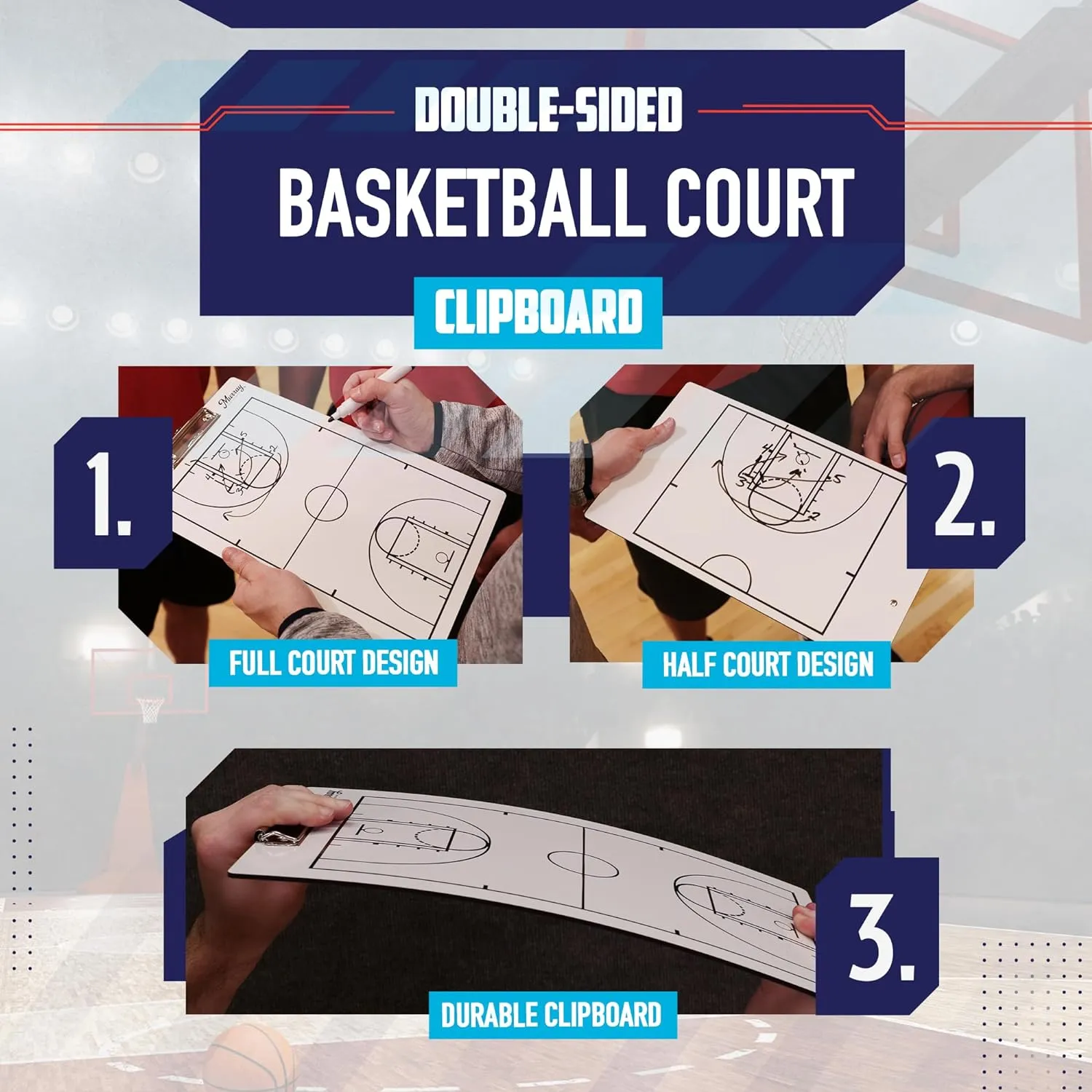 Murray Sporting Goods Dry Erase Basketball Coaches Clipboard