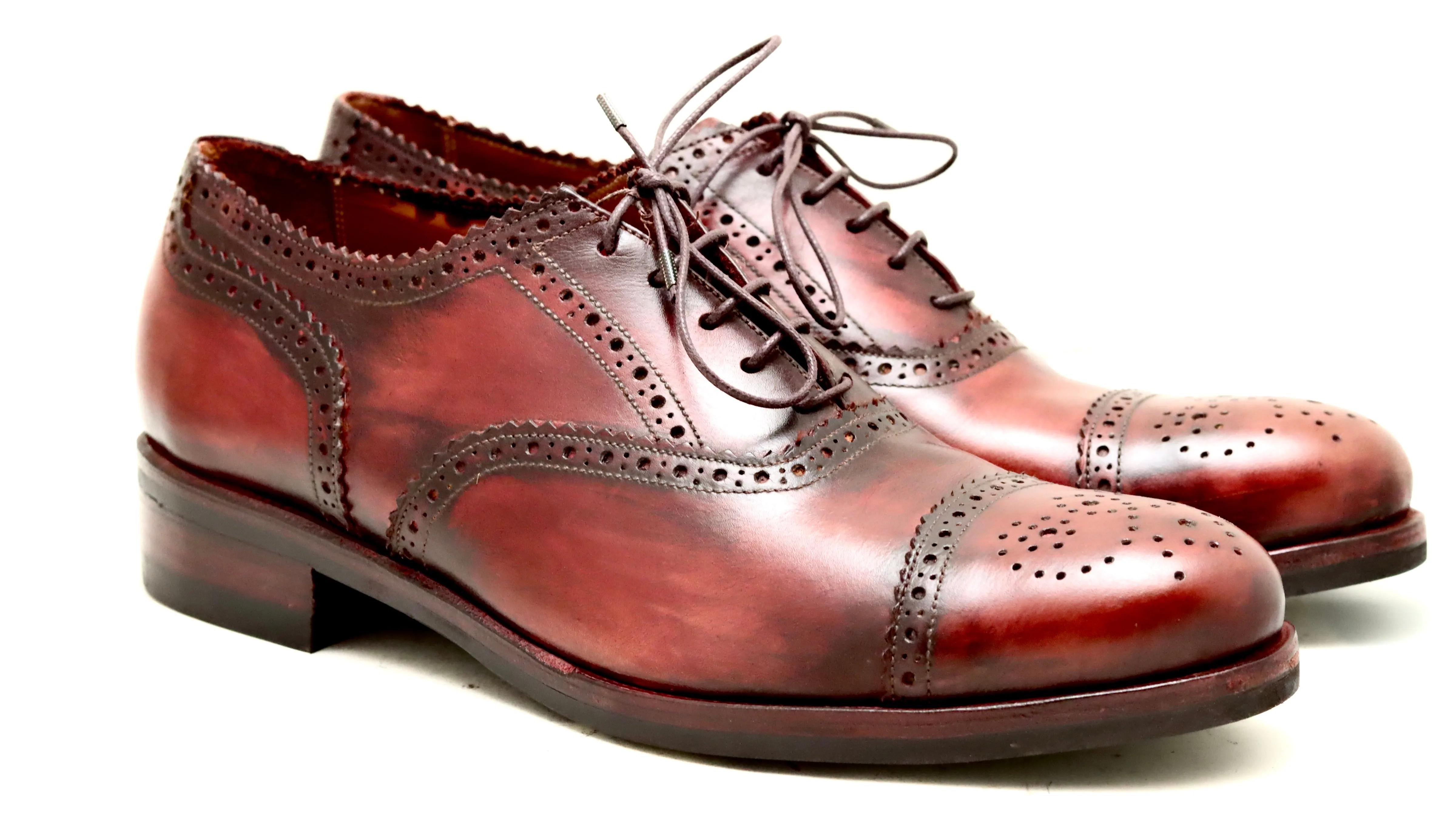 Oxford brogue  | Burgundy rub off | box calf