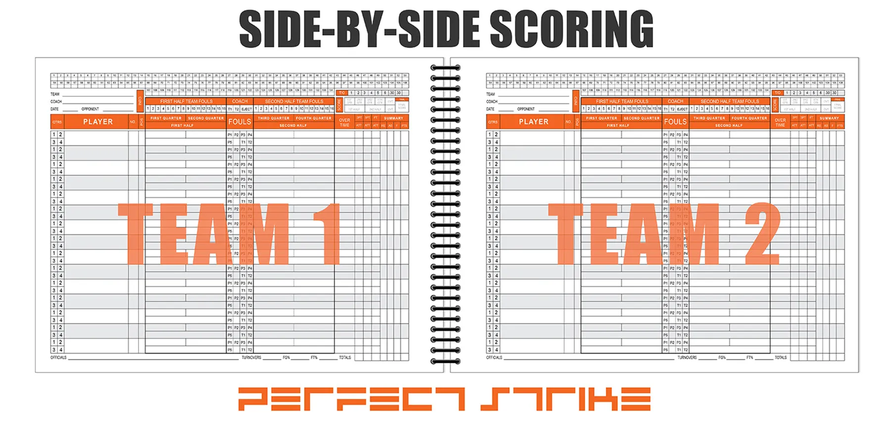 Perfect Strike Basketball Scorebook with Rules and Scoring Instructions : Side-by-Side. Heavy Duty. Youth and Adult Basketball. LS-15P