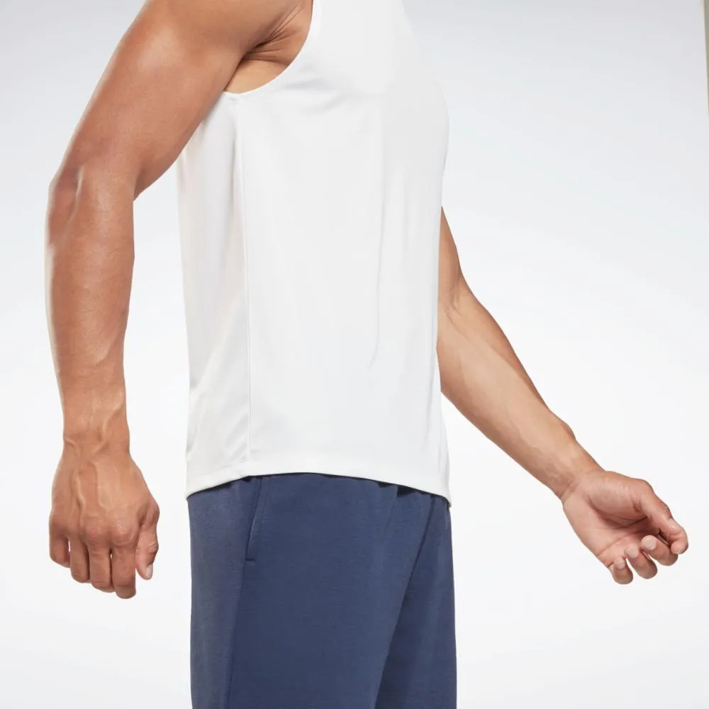 Reebok Apparel Men Training Sleeveless Tech T-Shirt WHITE