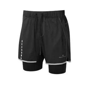 Ronhill Mens Tech Afterhours Twin Short All Black