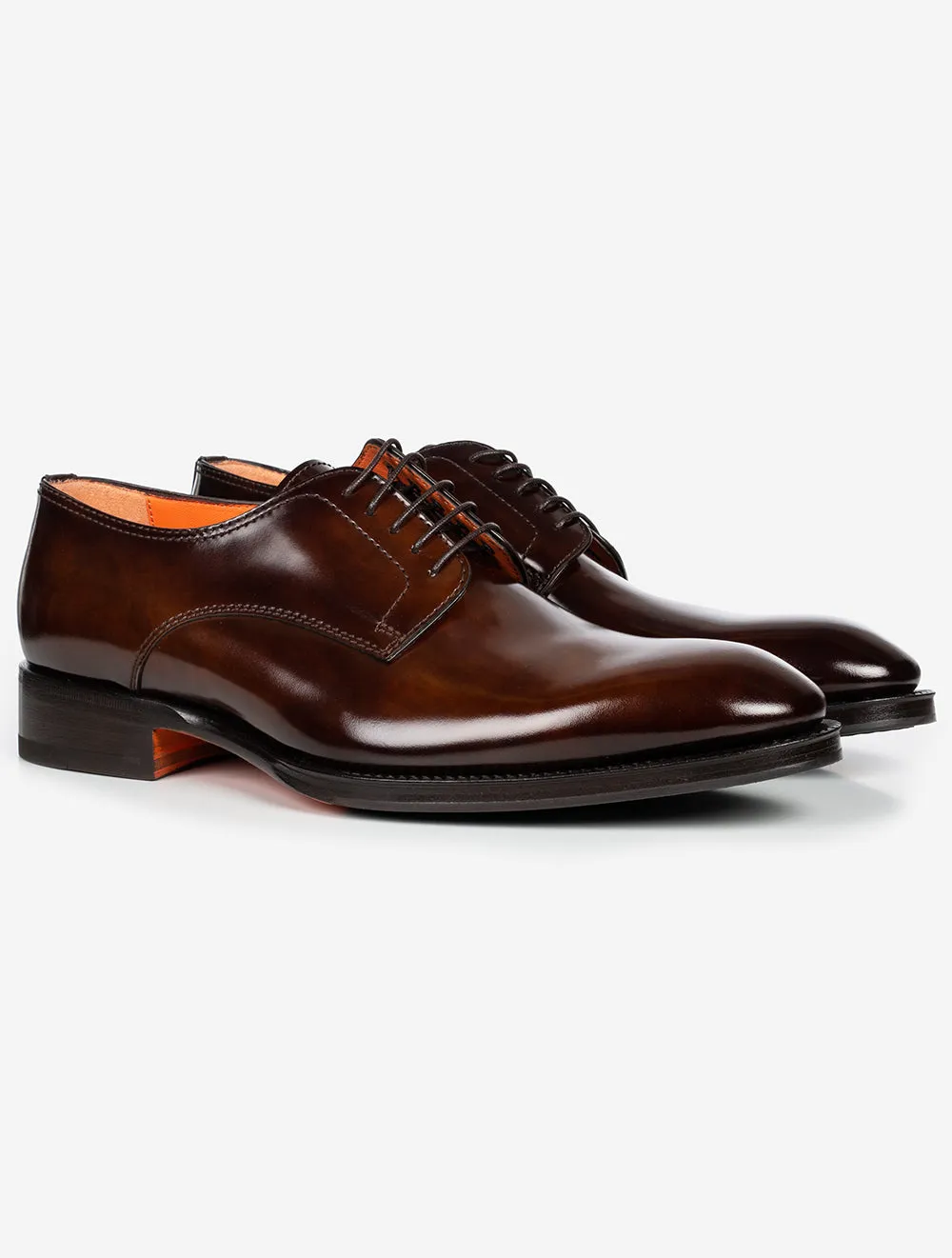 SANTONI Derby Shoe Brown