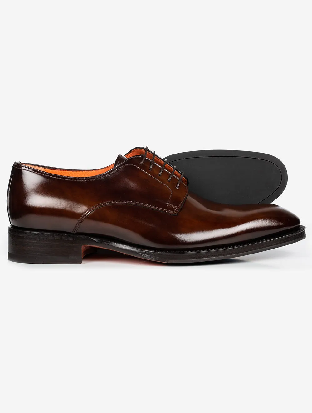 SANTONI Derby Shoe Brown