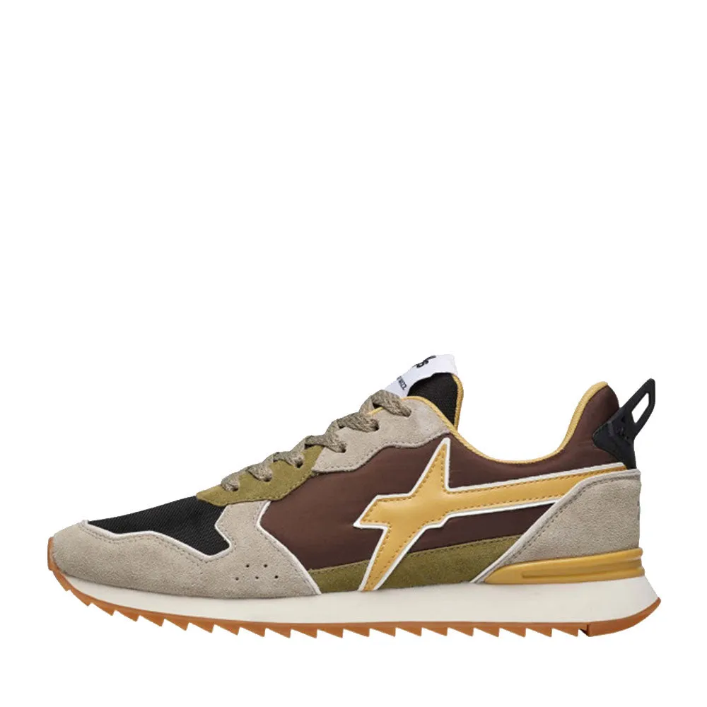 Scarpe Uomo W6YZ Sneakers Jet-M. in Tessuto Tecnico e Suede colore Taupe Dark Brown Fire