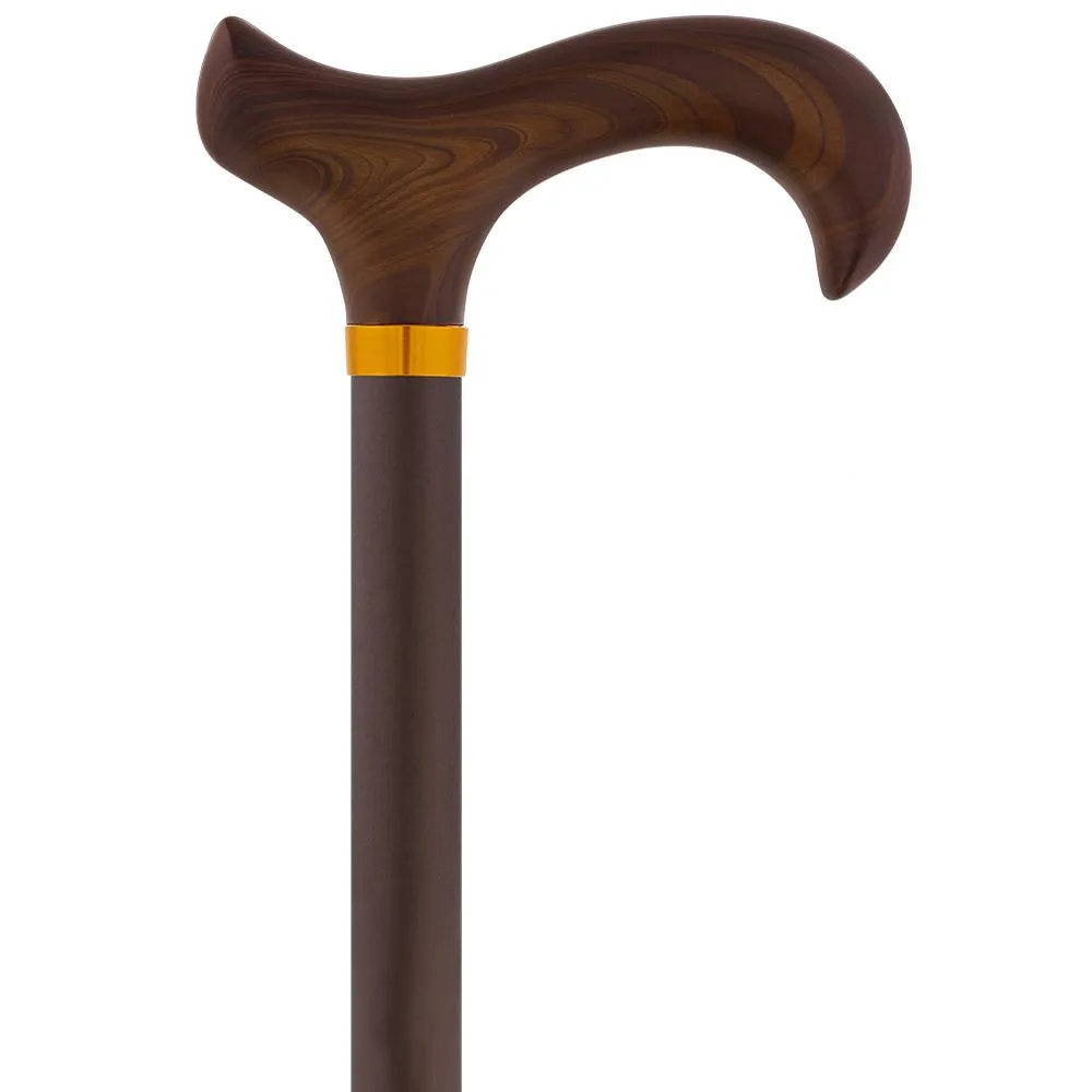 Scratch and Dent Brown Designer Adjustable Derby Walking Cane V1695