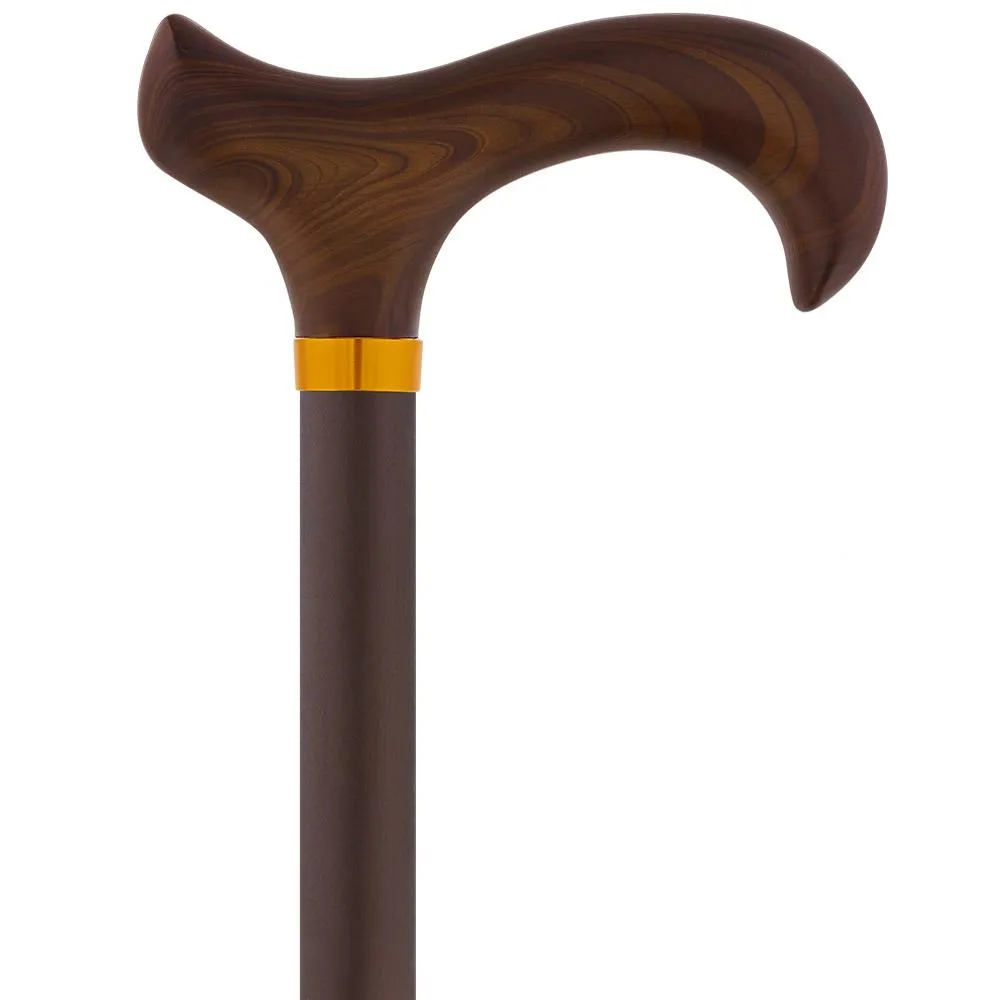 Scratch and Dent Brown Designer Adjustable Derby Walking Cane V1695