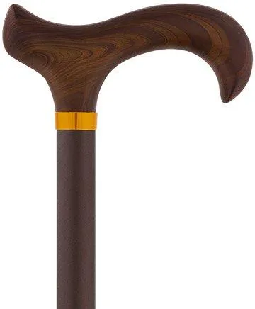 Scratch and Dent Brown Designer Adjustable Derby Walking Cane V1695