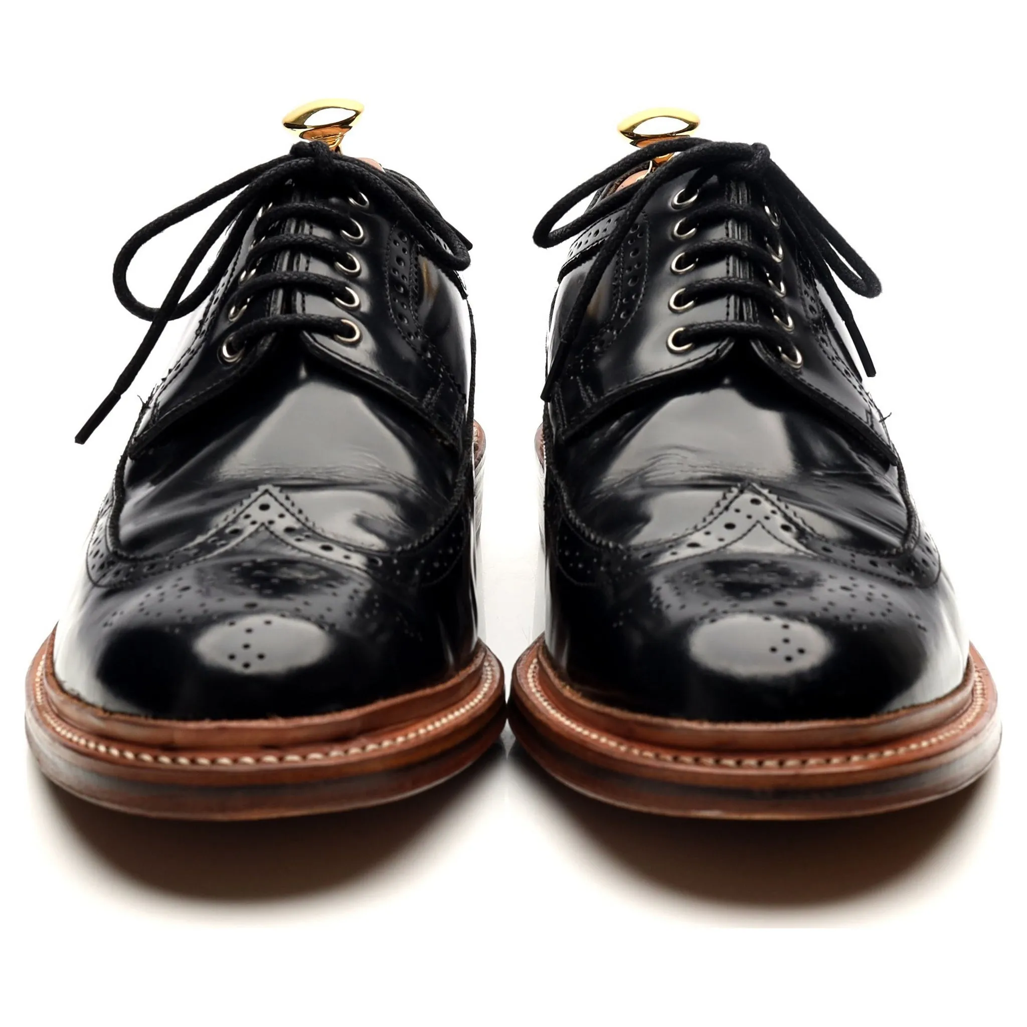 'Sid' Black Leather Derby Brogues UK 10 G