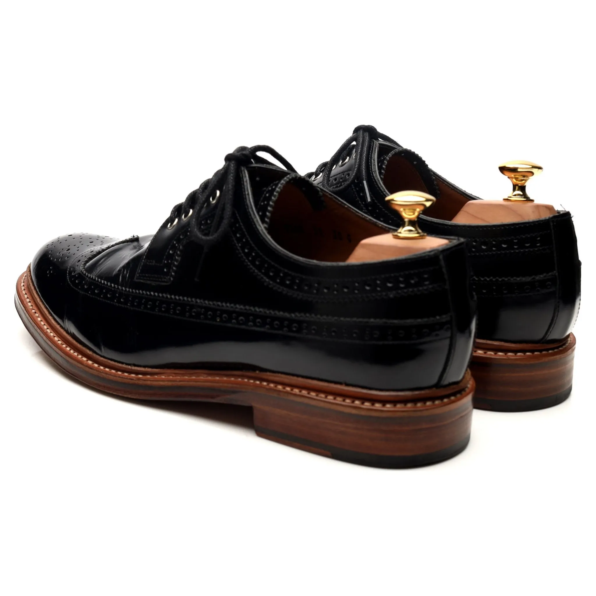 'Sid' Black Leather Derby Brogues UK 10 G