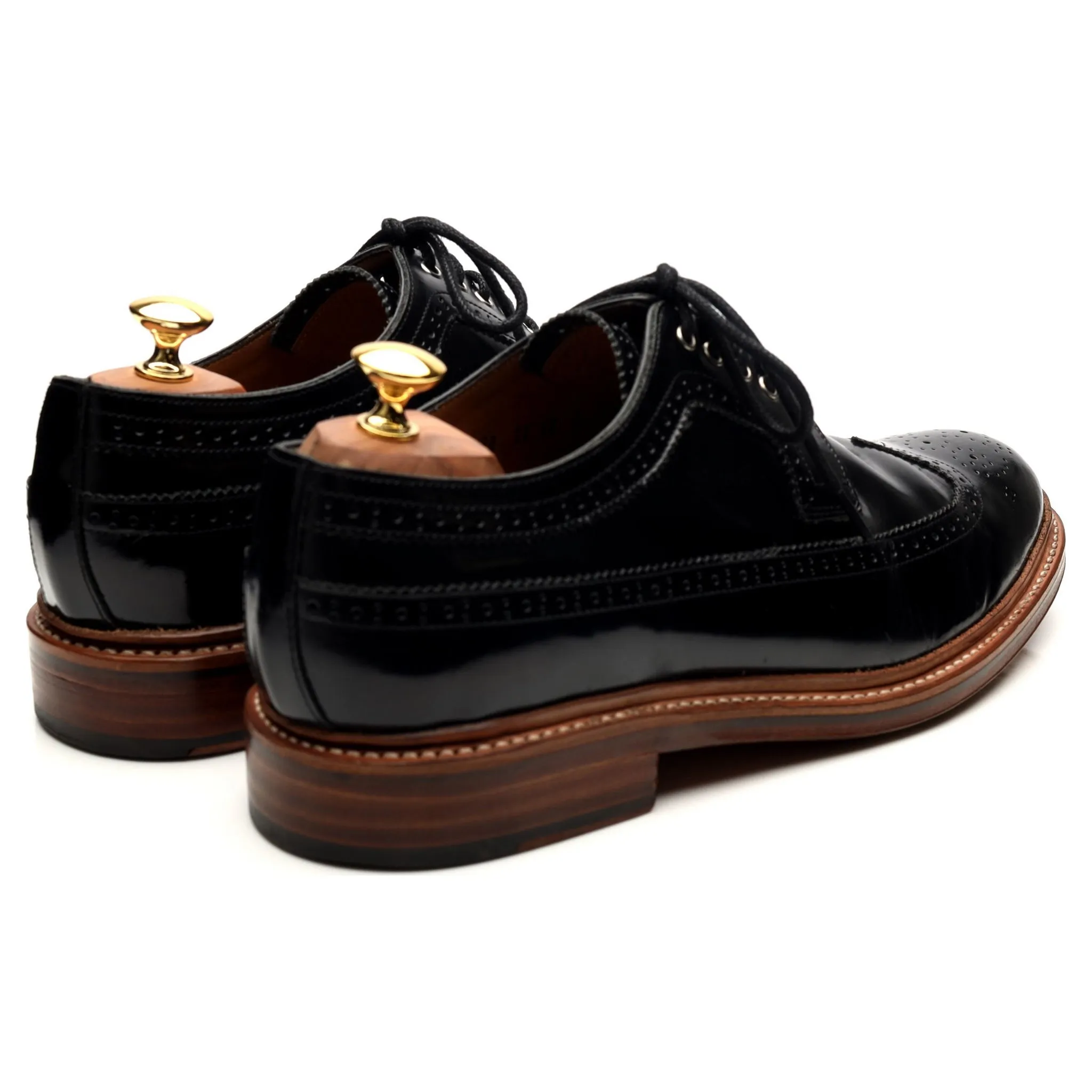 'Sid' Black Leather Derby Brogues UK 10 G