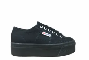 Superga scarpa sneakers da donna con zeppa 2790 Cotw Linea Up and Down S9111LW 996 nero