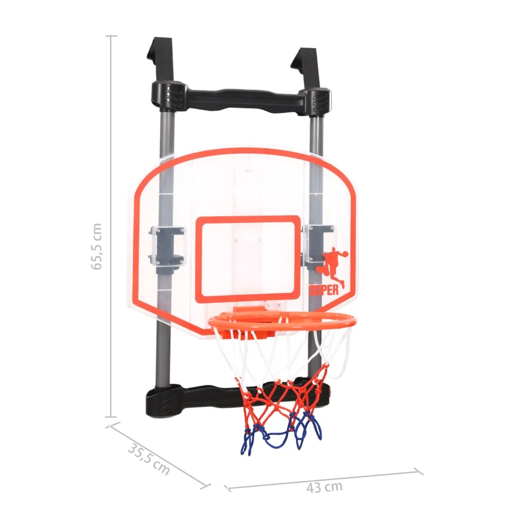 vidaXL Children Basketball Play Set for Door Adjustable - Fun Basketball Game for All Ages