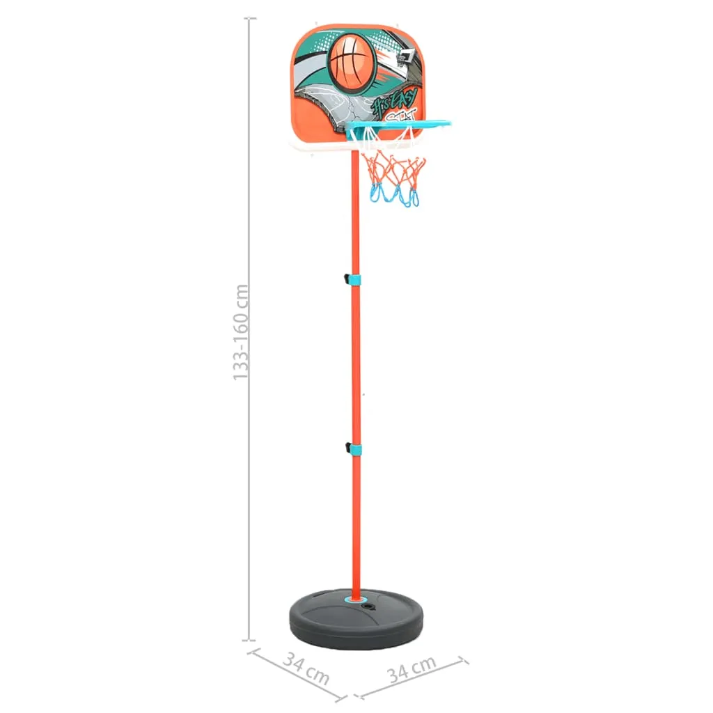 vidaXL Portable Basketball Play Set - Adjustable Height 133-160 cm for Kids